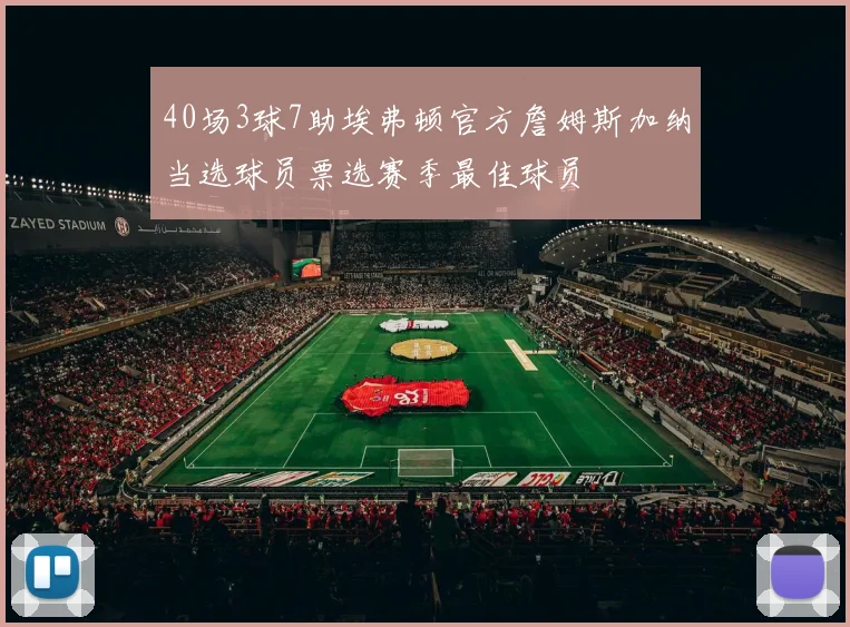 40场3球7助埃弗顿官方詹姆斯加纳当选球员票选赛季最佳球员